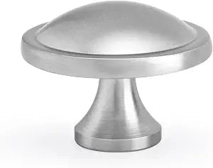 Brushed Nickel Cabinet Knobs, 1-1/2 Inch Round Cabinet Pulls, 10 Pack Rustproof Single Hole Aluminum Mushroom Drawer Handles, Kitchen Cabinet Hardware, Screws Included for Cupboard Closet