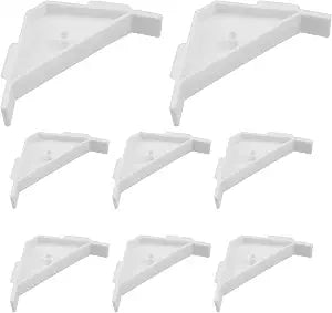 8 PCS Plastic Corner Braces, Cabinet Triangle Bracket, 90 Degree Corner Support Braces Plastic White Cabinet Countertop Brackets