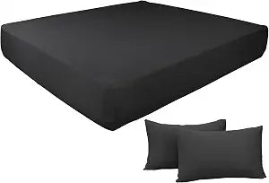 N&Y HOME Bundle Set of Stretch Fitted Sheet and Pillow Cases - Dark Gray, King