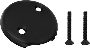 3-1/8" Tub Overflow Drain Cover Two-Hole, with Two Screws (Matte Black)