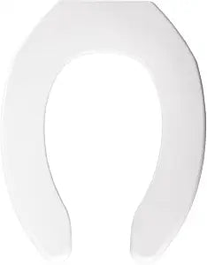 BEMIS 1055 Commercial Open Front Plastic Toilet Seat, Heavy Duty Industrial Seat without Lid for Long Lasting Use, Elongated, White