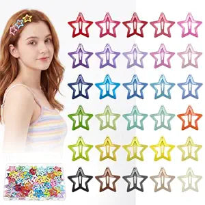 Needbrock 120 Pcs Star Hair Clips for Girls Y2k 90s Women Hair Accessories