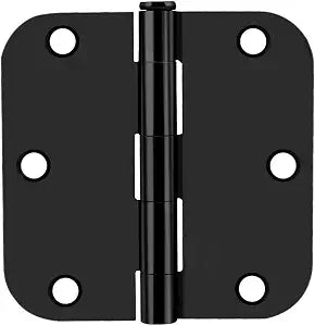 Probrico Interior Door Hinges Black, 3.5 X 3.5 Inch Door Hinges Rounded 5/8" Radius Corners, Black Hinges for Door Hardware, 3 Pack