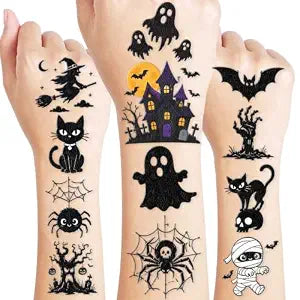 60 PCS Halloween Temporary Tattoos Pre-Cut for Kids Boys Girls