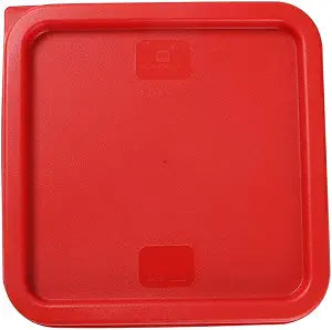 Restaurantware-LID ONLY: Met Lux Food Storage Container Lid, 1 Square Marinating Container Lid - Containers Sold Separately, With Date Indicator, Red Plastic Lid, Dishwashable, Freezable