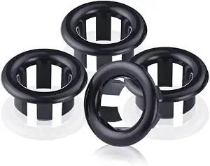 SKYPIA 4 Pcs Sink Overflow Ring Set Bathroom Accessary Kitchen Bathroom Sink Basin Overflow Cover Vanity Sink Overflow Cover (Black)