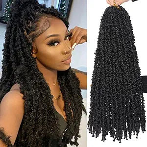 Leeven 24 Inch Butterfly Locs Crochet Hair Pre-twisted 1B# 6 Packs