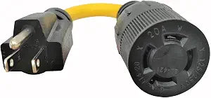 Parkworld 885460 Adapter Cord 5-15 Male Plug to Locking L14-20 Female Receptacle