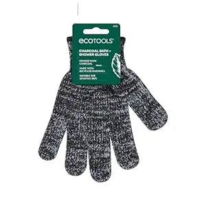 EcoTools Charcoal Exfoliating Bath + Shower Gloves, 1 Pair