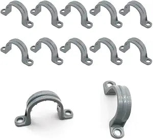 12-Pack 3/4" PVC Pipe Mounting Straps - Plastic Conduit Clamps for Electrical Cables & Plumbing Pipes (2-Hole Design)