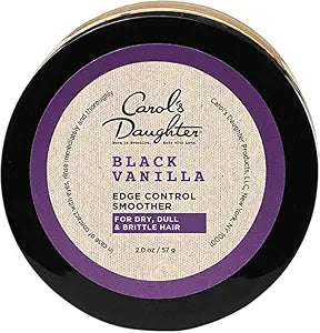 Carol's Daughter Black Vanilla Edge Control for Curly, Wavy or Natural Hair, Clear Edge Smoother for Dry, Dull or Brittle Hair, 2 Oz