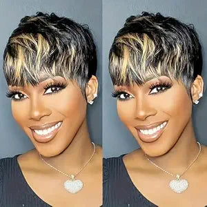 Pixie Cut Wig Human Hair Short Pixie Cut Wigs for Black Women Human Hair Glueless Pixie Wig Short Layered Brazilian Virgin Human Hair Wigs for Daily Use