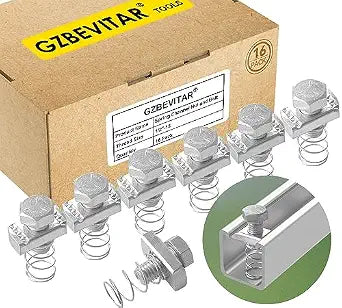 Spring Channel Nut and Bolt - 1/2" x 15/16" for 1-5/8" Strut Channel