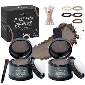 2 Pack Hairline Powder for Women and Men, Used to Root Touch Up Hair Color, Thinning and Gray Hair Coverage and Bald Spots Coverage, Dark Brown