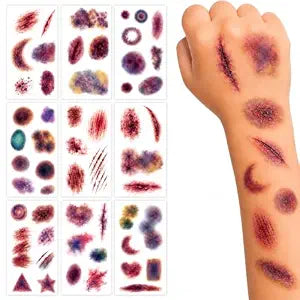 Halloween Fake Scar Temporary Tattoos Bruise Wound Tattoo Stickers