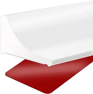 78 Inch Shower Threshold Water Dam, Silicone Barrier Shower Door Bottom Seal Strip, Self Adhesive Waterproof Barrier, for Kitchen Countertop Sink, Cooktop, Bathroom (White)