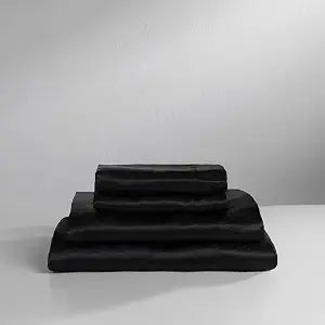 Baltic Linen Satin Luxury Sheet Set Cal King Black 4-Piece Set