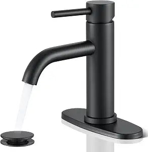 Black Bathroom Faucet, Single Hole Bathroom Faucet Stainless Steel