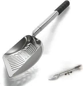 16 to 21-Inch Adjustable Fireplace Shovel Hollow-Out Ash Sifter for Wood Stove, Fireplace, and Fire Pit, Heat-Resistant Metal Coal Scoop with Ergonomic Handle (1PCS)