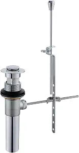ZM Bathroom Sink Drain Assembly, Brass Pop Up Drain with Overflow & Lift Rod