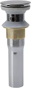 Bathroom Sink Stopper for 1 1/4" Thread, Brass Press Bounce Pop up Drain with Strainer Basket, Anti-Clogging Hair Catcher for Bathroom Sink(with Overflow)