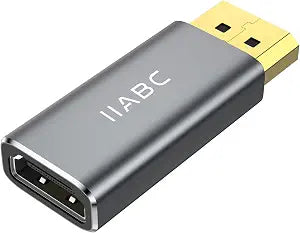 IIABC Displayport to HDMI Adapter 4K 24K Gold Plated Displayport DP to HDMI Female ConverterUni-Directional Display Port to HDMI Converter Compatible for Lenovo, HP, Dell &More- Grey