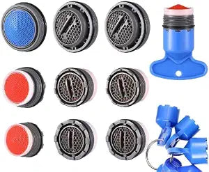 12 Pieces Moen Aerator Faucet Replacement for Sink and 5 Pieces Faucet Aerator Key Wrenches Removal Tool for Bathroom or Kitchen Sink
