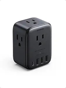 UGREEN 20W 8-Port Multi Outlet Extender Surge Protector Power Strip