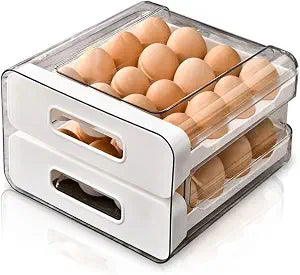 Koja 32-Egg Stackable Fridge Organizer 2-Drawer BPA-Free Storage Container