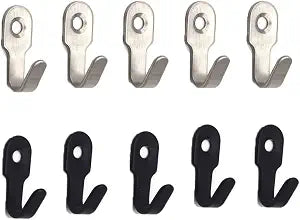 10 Pack Screws Mount Wall Hook Cabinet Mounted Mini Hook Storage Organizer Hanger for Bag Keychain Clock Kitchen Bathroom Door Coat Closet Towel Art Picture Frame