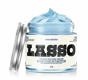 LASSO GHK-Cu Tallow Cream with Copper Peptide, 2 Oz | Grass-Fed Beef Tallow Moisturizer with Jojoba Oil & Vitamin E | Hydrating Face & Body Cream for Dry Skin