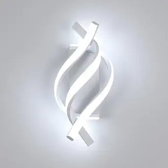 Modern Wall Sconce 21W Indoor Wall Lights Cool White 6500K Spiral Design Wall Mounted LED Lamp for Bedroom Stairwells Living Room Hallway Office (White, 6500K)