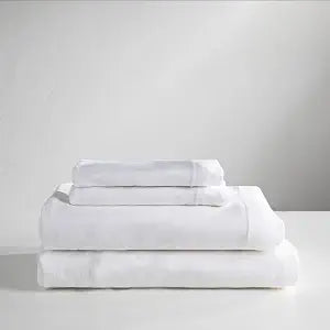 Baltic Linen: Jersey Cotton Sheet Set, 100% Cotton, 140 GSM, No Piling, Breathable, Cozy Comfort (Full, White)