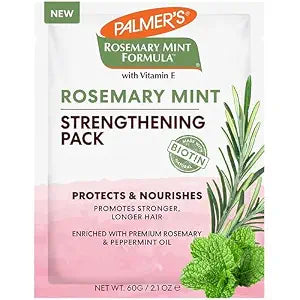 Palmer's Hair Mask, Rosemary Mint Strengthening Pack, 2.1 oz, Promotes Stronger, Longer Hair Growth, Nourishing, Hydrating & Protecting Treatment for Anti-Breakage & Softness, Adds Shine