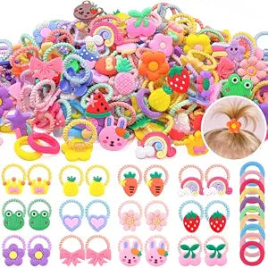 150PCS Colorful Baby Hair Ties, 1" Toddler Hair Accessories for Girls A