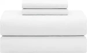 Feather & Stitch 100% Cotton Percale 300 Thread Count Twin 3 Pc Sheet Set