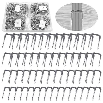 400Pcs 5/8" 3/4" 1/2" 1" Insulated U Staple Nails Assortment with Plastic Storage Case, Electrical Cable Staples Cord Management for Fixing Non-Metallic Electrical Wire