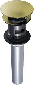 Kingston EV6003 Push Pop-Up Drain with Overflow Hole, Antique Brass