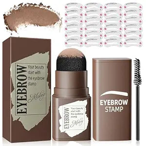 Eyebrow Stamp Kit, Eyebrow Stencils for Shaping Brow Stamp, Medium Brown