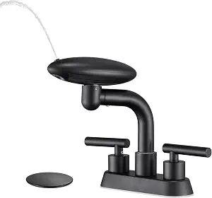 Matte Black Bathroom Sink Faucet, 4-Inch 3-Hole Centerset
