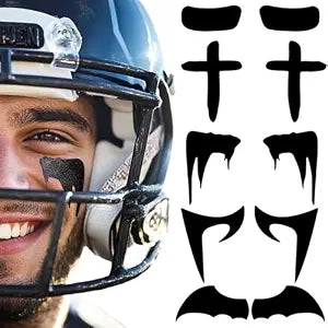 60 Pairs Eye Black Temporary Tattoos, Sports Face Eye black Temporary Tattoos for Baseball Football Softball Themed Party Birthday Party Supplies (Mix)