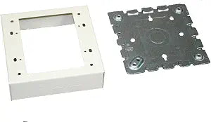 Legrand Wiremold V5747-2 Metal Raceway for Extending Power, 500 and 700 Series, 2 Gang Switch and Outlet Box, 1 3/8" Deep, Ivory (1 Pack)
