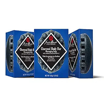 Jack Black Charcoal Body Bar Massaging Soap, Mens Bar Soap