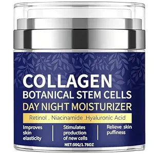 Collagen Face Moisturizer with Airless Pump - Collagen Botanical Stem Cells Cream for Skin with Retinol, Niacinamide, Hyaluronic Acid - Anti-Aging Day & Night Cream, 1.8 OZ