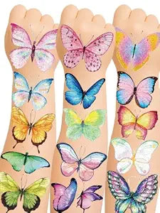 200+ Glitter Butterfly Temporary Tattoos for Girls Birthday Decorations