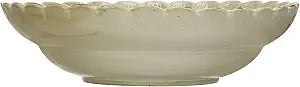 Creative Co-Op Stoneware Bowl with Scalloped Edge, Ivory