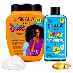 SKALA Mais Crespos 4C Curl Defining Cream 1000g + Anti Frizz Hair Oil 90ml