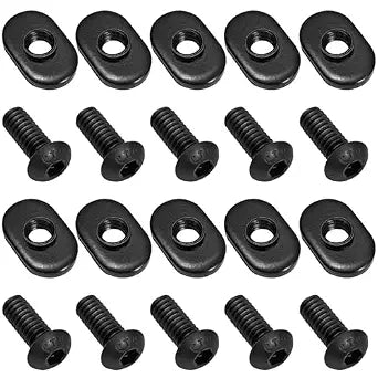20 Packs 1/4"-20 Black T Slot Nuts T-Slot Bolts Threaded Centered Slide in Economy T Nuts for T Slot Track,for 15 Series or 1.5 Inch Base Aluminum Extrusion