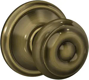 Schlage Georgian Hall/Closet Passage Door Knob, Antique Brass