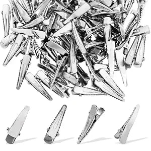 100 Pcs Alligator Hair Clips, Silver Metal Alligator Hair Pins Small Crocodile Clip for Hairs Accessories Crafts Accessory DIY Supplies